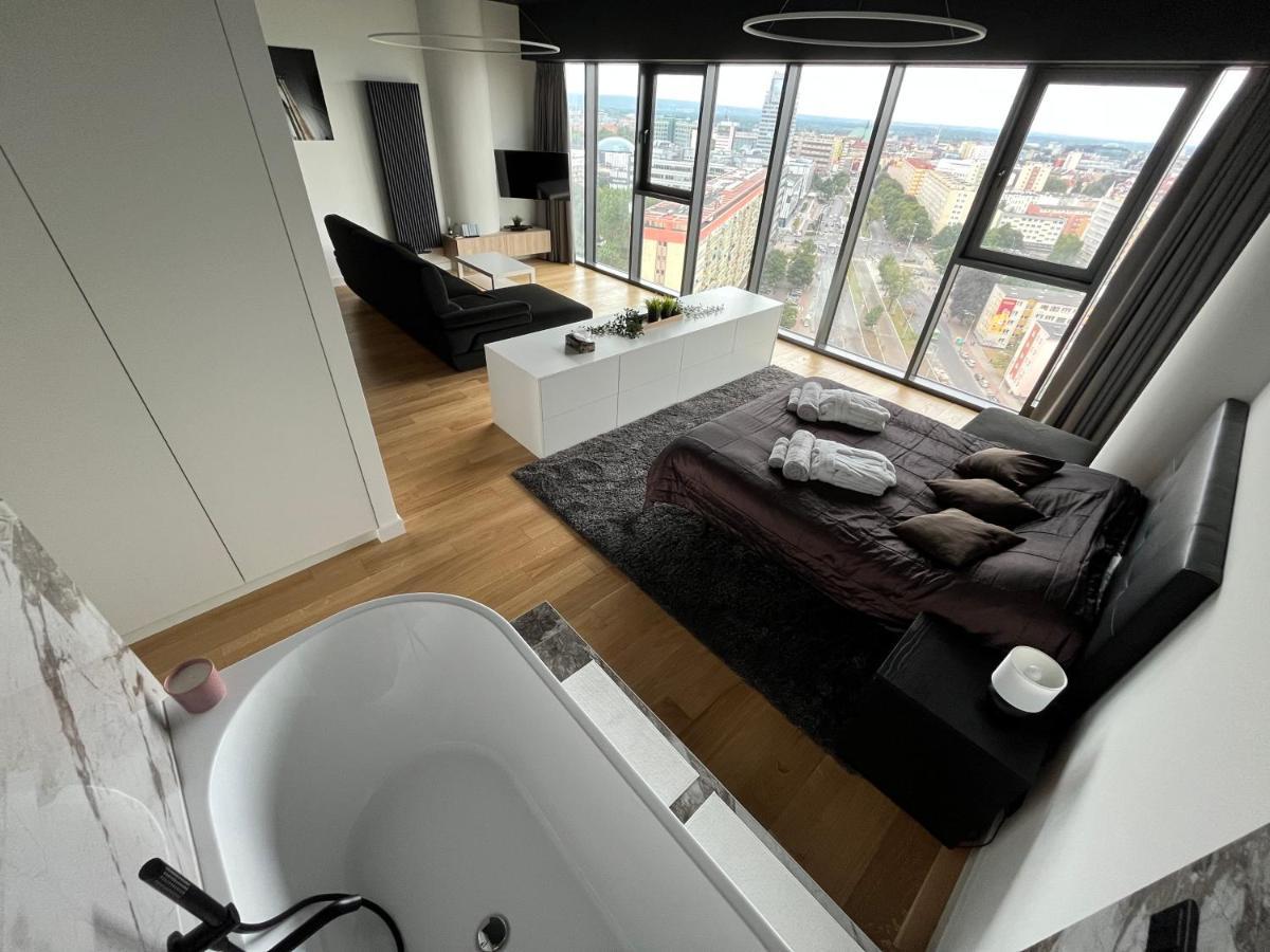 Hanza Tower - Luxurious Apartment 60M2 - 15Th Floor City View Szczecin Eksteriør bilde