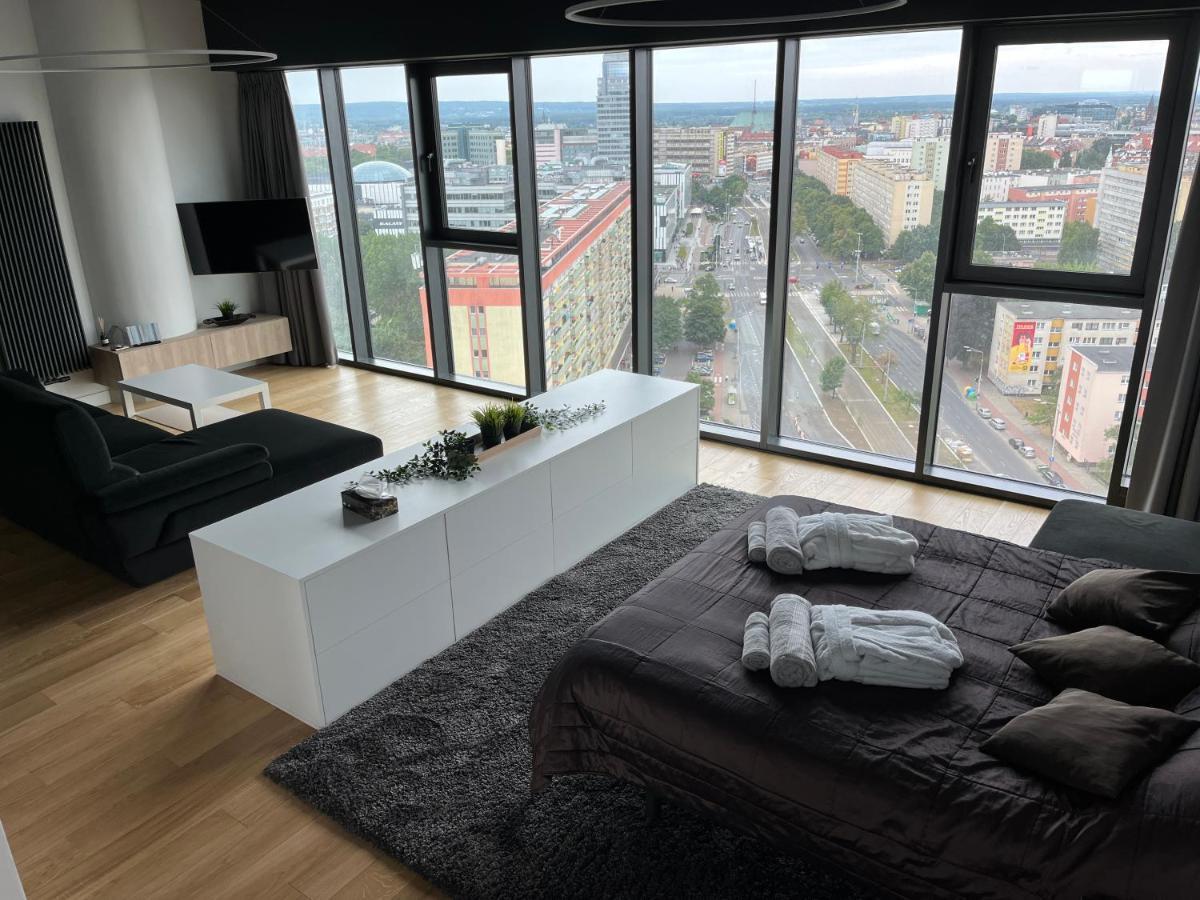Hanza Tower - Luxurious Apartment 60M2 - 15Th Floor City View Szczecin Eksteriør bilde