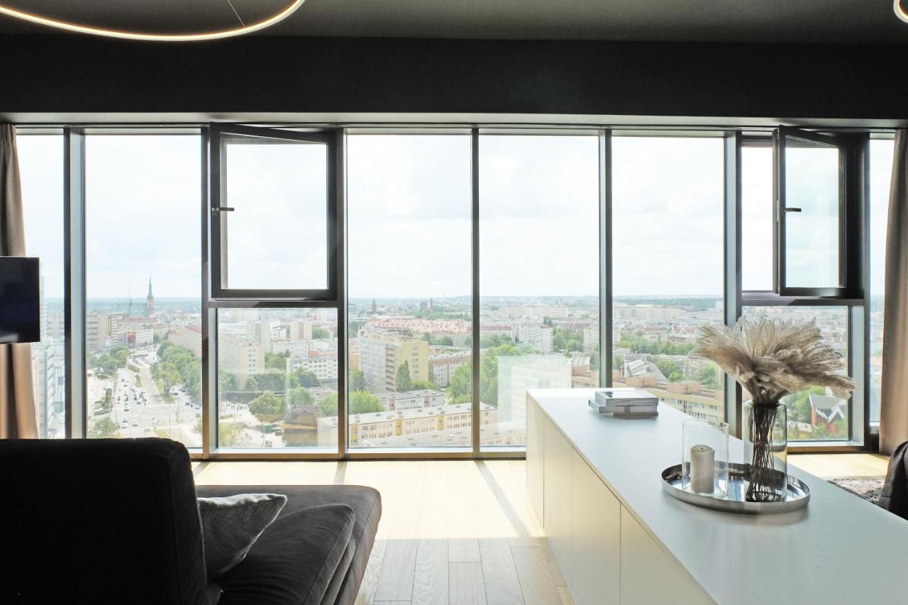 Hanza Tower - Luxurious Apartment 60M2 - 15Th Floor City View Szczecin Eksteriør bilde